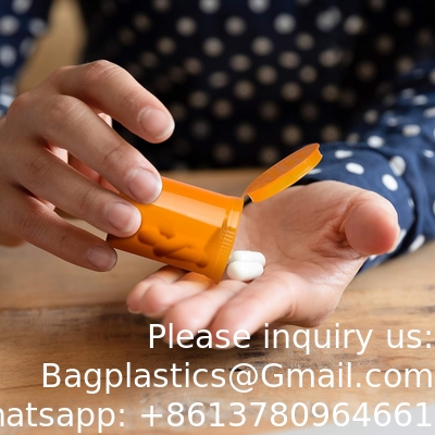 Bouteille de pilule claire Bouteille de médicament en plastique Bouteille de réactif vide Bouteille de produits chimiques avec capuchon pour poudre liquide solide