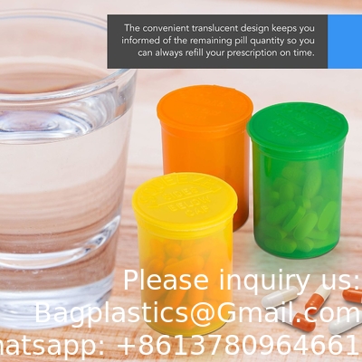 Bouteille de pilule claire Bouteille de médicament en plastique Bouteille de réactif vide Bouteille de produits chimiques avec capuchon pour poudre liquide solide