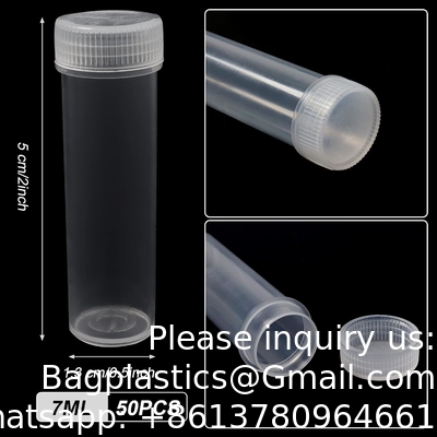 Flacons en plastique avec couvercle Bouteilles d' échantillons Flacon Flacons en plastique avec bouchon Flacons en plastique pour petits articles