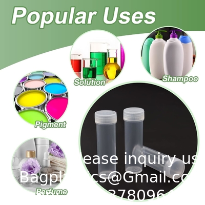 Flacons en plastique avec couvercle Bouteilles d' échantillons Flacon Flacons en plastique avec bouchon Flacons en plastique pour petits articles