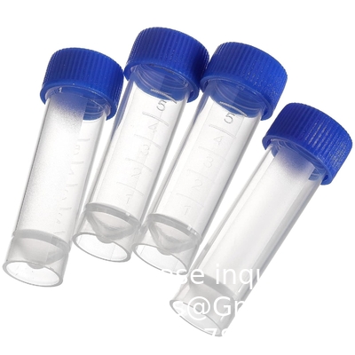 Ensemble de 100 tubes à essai en plastique avec couvercles, tubes à injection graduée de 5 ml avec capuchons à vis Petits flacons Contenant pour liquide
