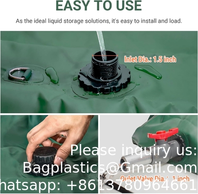 Bouches de stockage d'eau d'urgence - Sac d'eau douce de grande capacité, réservoir pliable pour résister à la sécheresse