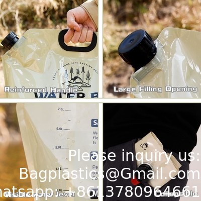 Porteur de stockage d'eau pliable - récipient portable de 1,9 gallon avec éternuement, sac d'eau de camping pour la randonnée en plein air