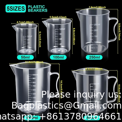 Bouteilles et bols en plastique, bouteilles et bols en plastique 10 ml 25 ml 50 ml 100 ml 250 ml et 5 pièces