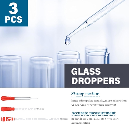 Les verres de laboratoire comprennent 4 ensembles de cylindres gradués, 4 ensembles de bols en verre, 3 gouttelettes en verre, 4 baguettes, 5 tasses de mesure