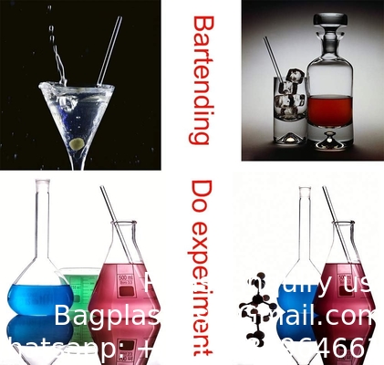 Science médicale de laboratoire bâton de verre 12 pouces de longueur Remuer la tige de verre Remuer les tiges Remuer le bâton avec les deux extrémités rondes