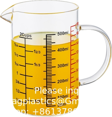 Coupe à mesurer en verre [Gamme isolée, tuyau en forme de V] en verre borosilicate pour cuisine