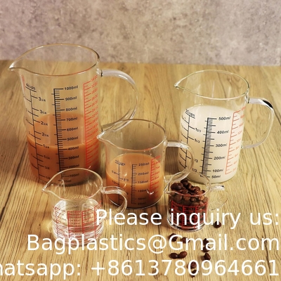 Coupe à mesurer en verre [Gamme isolée, tuyau en forme de V] en verre borosilicate pour cuisine