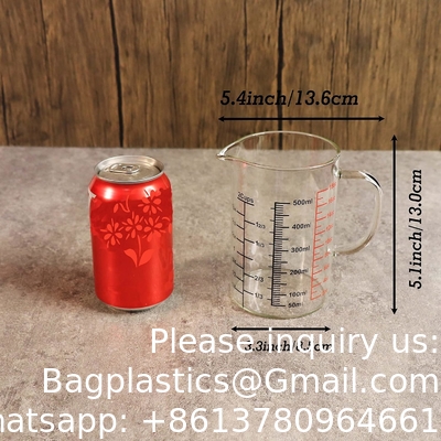 Coupe à mesurer en verre [Gamme isolée, tuyau en forme de V] en verre borosilicate pour cuisine