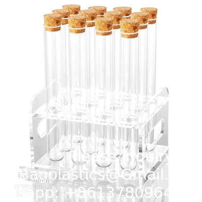 Science 12Pcs 25x200mm ((80ml) Tubes d'essai en verre avec bouchons de liège