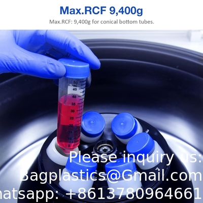 Tubes de centrifugeuse coniques 50 ml, EO Polypropylène stérile Caps à vis étanches, Gradués et marques d'écriture