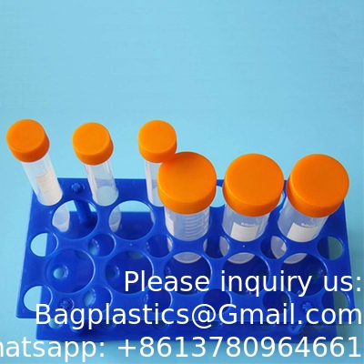 Étagère de tube d'essai, porte-tubes de centrifugeuse (2 paquets - bleu et orange) pour 10 ml, 15 ml, 50 ml, support en plastique amovible