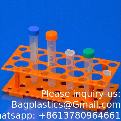 Étagère de tube d'essai, porte-tubes de centrifugeuse (2 paquets - bleu et orange) pour 10 ml, 15 ml, 50 ml, support en plastique amovible