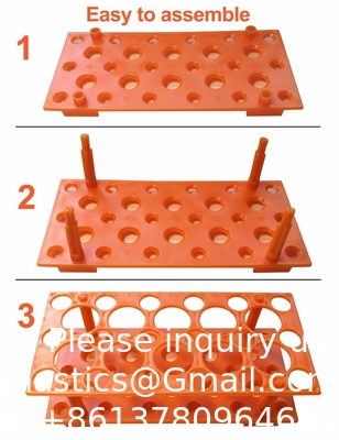 Étagère de tube d'essai, porte-tubes de centrifugeuse (2 paquets - bleu et orange) pour 10 ml, 15 ml, 50 ml, support en plastique amovible