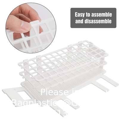 Tubes d'essai en plastique avec support et bouchons, 16 x 100 mm avec support pour expériences scientifiques, perles liquides