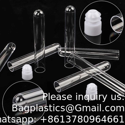 Tubes d'essai en plastique avec support et bouchons, 16 x 100 mm avec support pour expériences scientifiques, perles liquides