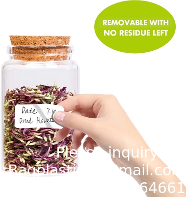 1000 étiquettes de congélateur amovibles en blanc résistant à l'eau et à l'huile avec ligne de perforation pour les conteneurs pots Pantry Organizati