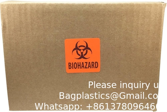Étiquettes de sécurité de danger biologique 2 x 2 pouces carrés adhésifs autocollants de chapeau dur, étiquettes d'avertissement de danger biologique pour les laboratoires