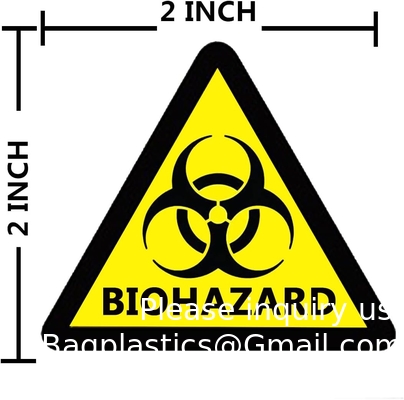 Étiquettes de sécurité de danger biologique 2 x 2 pouces carrés adhésifs autocollants de chapeau dur, étiquettes d'avertissement de danger biologique pour les laboratoires