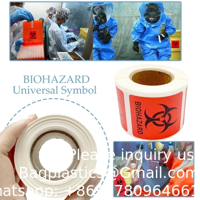 Étiquettes de sécurité de danger biologique 2 x 2 pouces carrés adhésifs autocollants de chapeau dur, étiquettes d'avertissement de danger biologique pour les laboratoires