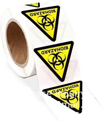 Étiquettes de sécurité de danger biologique 2 x 2 pouces carrés adhésifs autocollants de chapeau dur, étiquettes d'avertissement de danger biologique pour les laboratoires