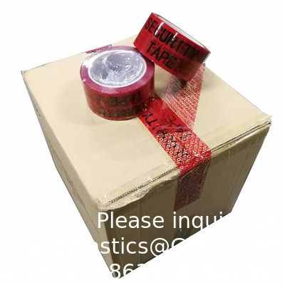 Tape de sécurité à l'épreuve de toute manipulation (2 pouces x 55 mètres x 2 mil, ultra épais film vide, rouge)