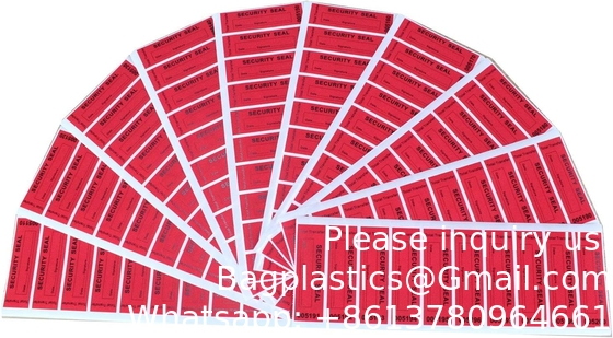 Transfert de garantie de sécurité à preuve de contrefaçon autocollants/étiquettes/sceaux vides (rouge, 1 x 3,35 pouces, numéros de série)