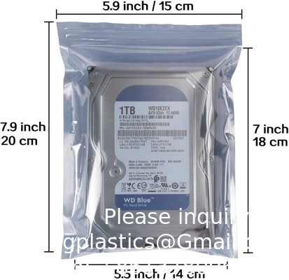 Sacs anti-statiques à verrouillage, 5,9 x 7,9 pouces Sacs en plastique statiques pour carte mère SSD HDD Ordinateur électronique
