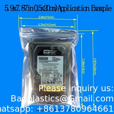 Sacs anti-statiques à verrouillage, 5,9 x 7,9 pouces Sacs en plastique statiques pour carte mère SSD HDD Ordinateur électronique