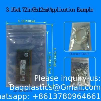Sacs anti-statiques à verrouillage, 5,9 x 7,9 pouces Sacs en plastique statiques pour carte mère SSD HDD Ordinateur électronique