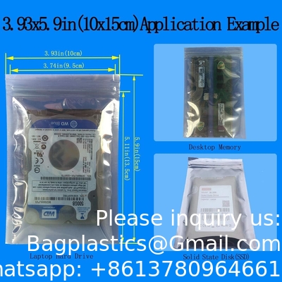 Sacs anti-statiques à verrouillage, 5,9 x 7,9 pouces Sacs en plastique statiques pour carte mère SSD HDD Ordinateur électronique