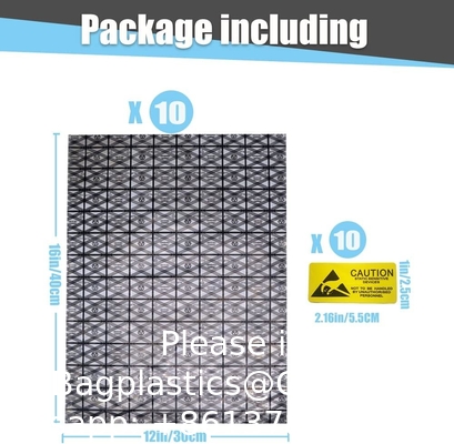 Sac antistatique haut ouvert, 10 pièces 12X16 pouces/30x40 cm Grand ESD Sacs antistatiques pour carte mère écran LCD