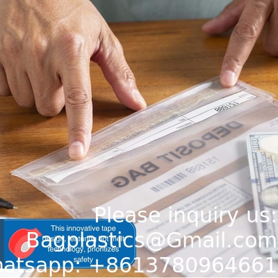 Sacs de dépôt clairs, sacs à preuve de falsification, poche bancaire de sécurité, transport.