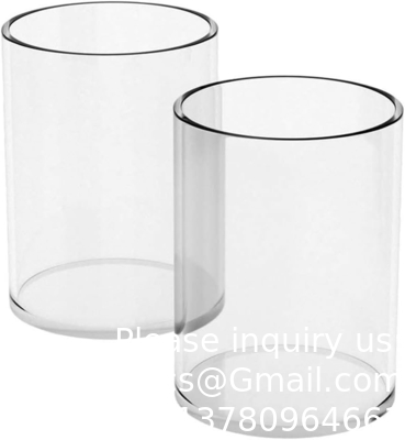 Porteur de stylo acrylique 2 Pack,Clear Bureau crayon tasse de papeterie organisateur pour bureau accessoire de bureau -Ronde