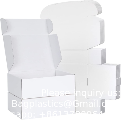 Boîtes à lettres en carton ondulé blanc, boîtes à lettres moyennes pour l'emballage des petites entreprises