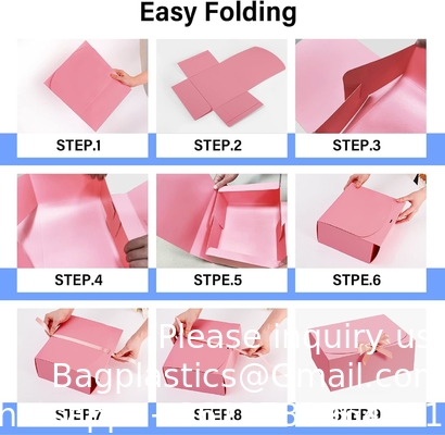 Boîtes cadeaux avec couvercles, boîtes cadeaux roses 10X8X4 pouces, boîte de proposition de demoiselle d'honneur avec ruban, boîtes de papier Kraft pour mariage
