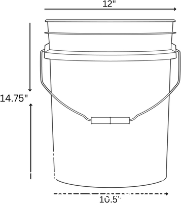 5 gallons de seau blanc et couvercle - Durable 90 Mil tout usage seau - qualité alimentaire - plastique sans BPA (5 Gal. W/couvercles - 6pk)