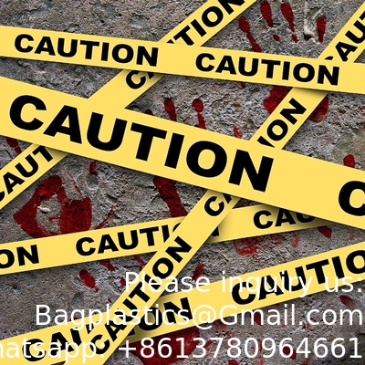 Attention, la police ou le danger biologique bande de haute visibilité.