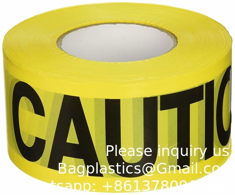 Tape d'avertissement de danger biologique avec empreinte noire, légende &quot;Biodanger - Peligro Biologico&quot; 55 yd. Longueur x 2 &quot; largeur