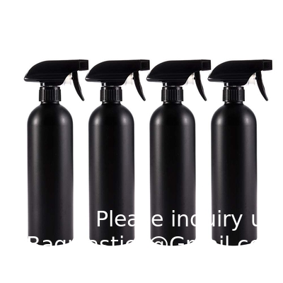 Bouteilles de pulvérisation en plastique noir pour les solutions de nettoyage 16 oz (emballage de 4), pulvérisation vide rechargeable réutilisable