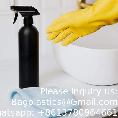 Bouteilles de pulvérisation en plastique noir pour les solutions de nettoyage 16 oz (emballage de 4), pulvérisation vide rechargeable réutilisable
