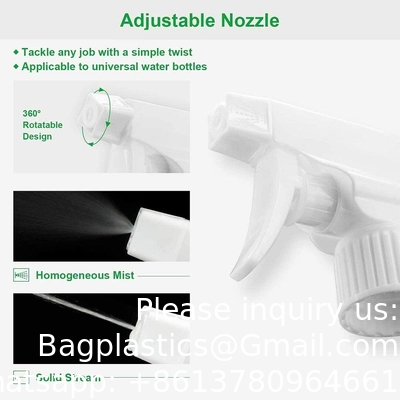 Bouteilles de pulvérisation en plastique noir pour les solutions de nettoyage 16 oz (emballage de 4), pulvérisation vide rechargeable réutilisable