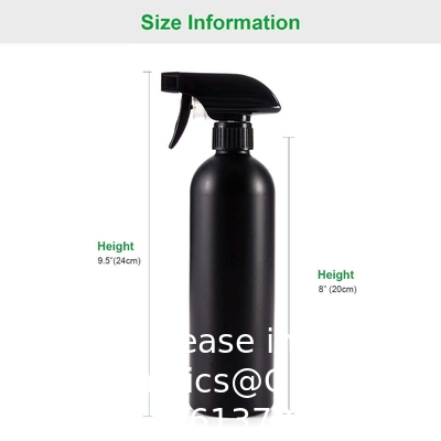 Bouteilles de pulvérisation en plastique noir pour les solutions de nettoyage 16 oz (emballage de 4), pulvérisation vide rechargeable réutilisable