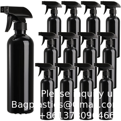 Bouteilles de pulvérisation en plastique noir pour les solutions de nettoyage 16 oz (emballage de 4), pulvérisation vide rechargeable réutilisable