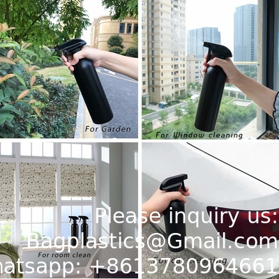 Bouteilles de pulvérisation en plastique noir pour les solutions de nettoyage 16 oz (emballage de 4), pulvérisation vide rechargeable réutilisable