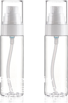 Flasque à pulvériser Flasques à pulvériser en plastique 3,4 oz/100 ml 2 paquets Pulvérisateur de maquillage TSA approuvé Cosmétique vide Remplaçable