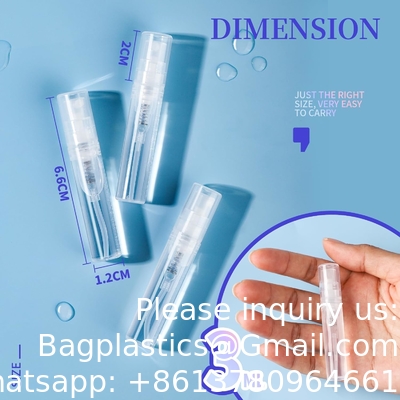3 ml de flacon à pulvériser mini, 10 paquets 3 ml de flacon à pulvériser en plastique clair mini vide, brume fine, mini flacon de parfum rechargeable