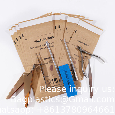 Outil de salon des ongles Stérilisateur à chaleur sèche Sacs 75*150mm Sacs de stérilisation jetables Stérilisateur autoclave Sacs en papier
