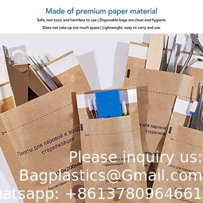 Outil de salon des ongles Stérilisateur à chaleur sèche Sacs 75*150mm Sacs de stérilisation jetables Stérilisateur autoclave Sacs en papier