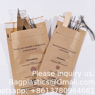 Outil de salon des ongles Stérilisateur à chaleur sèche Sacs 75*150mm Sacs de stérilisation jetables Stérilisateur autoclave Sacs en papier